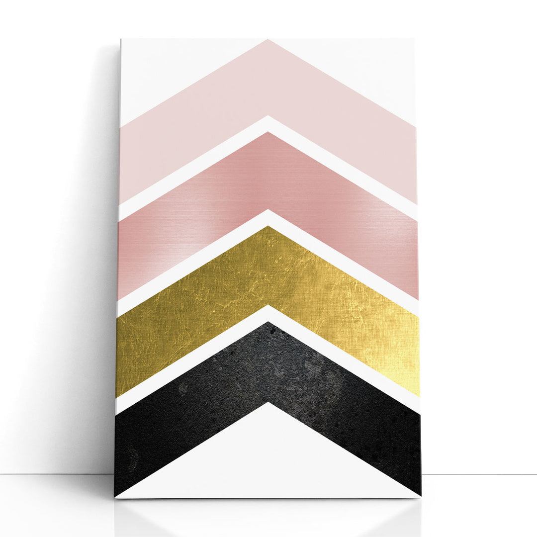 black white and gold wall art geometric shapes