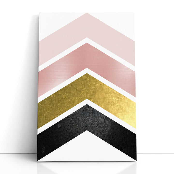 black white and gold wall art geometric shapes