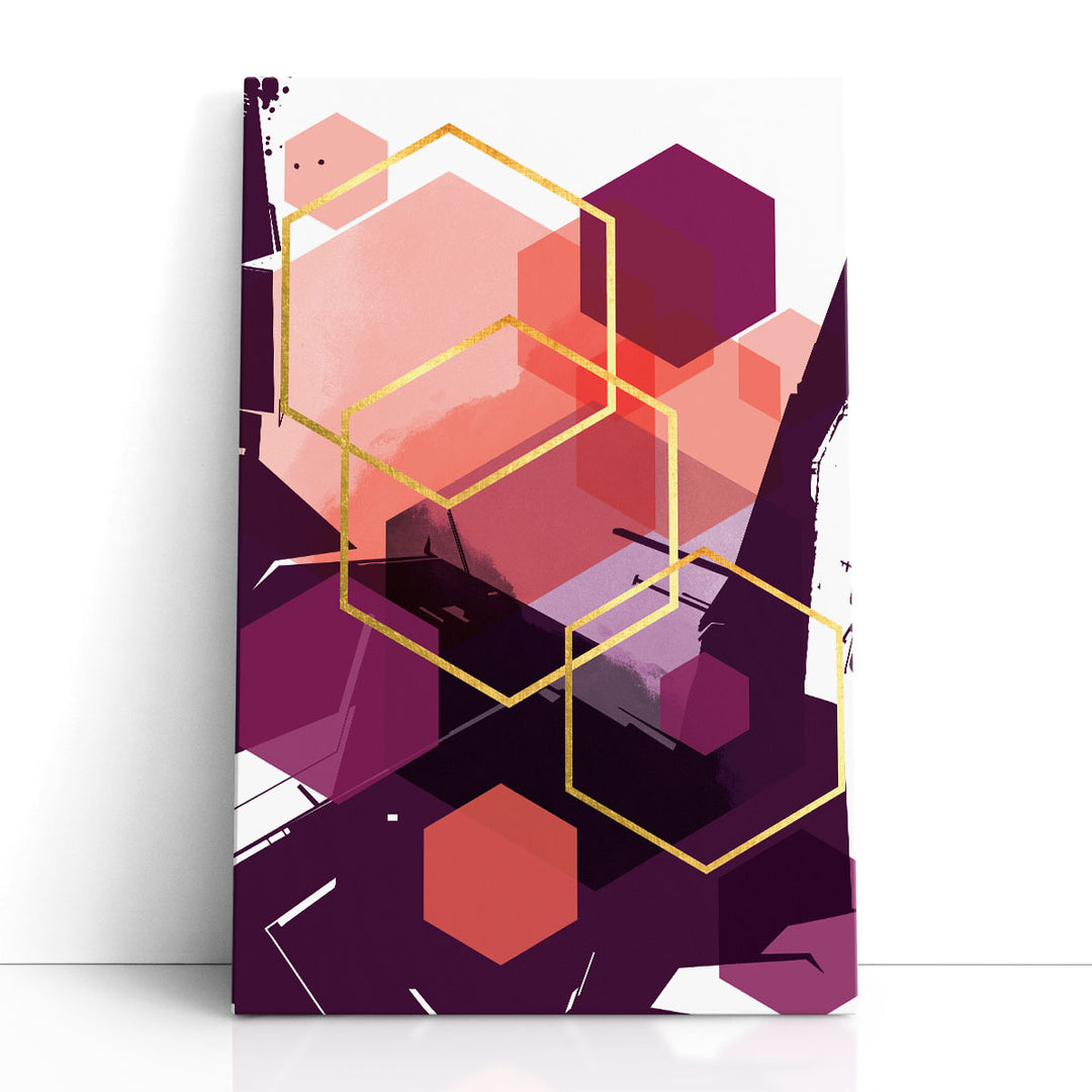 Purple abstract art with bold shapes