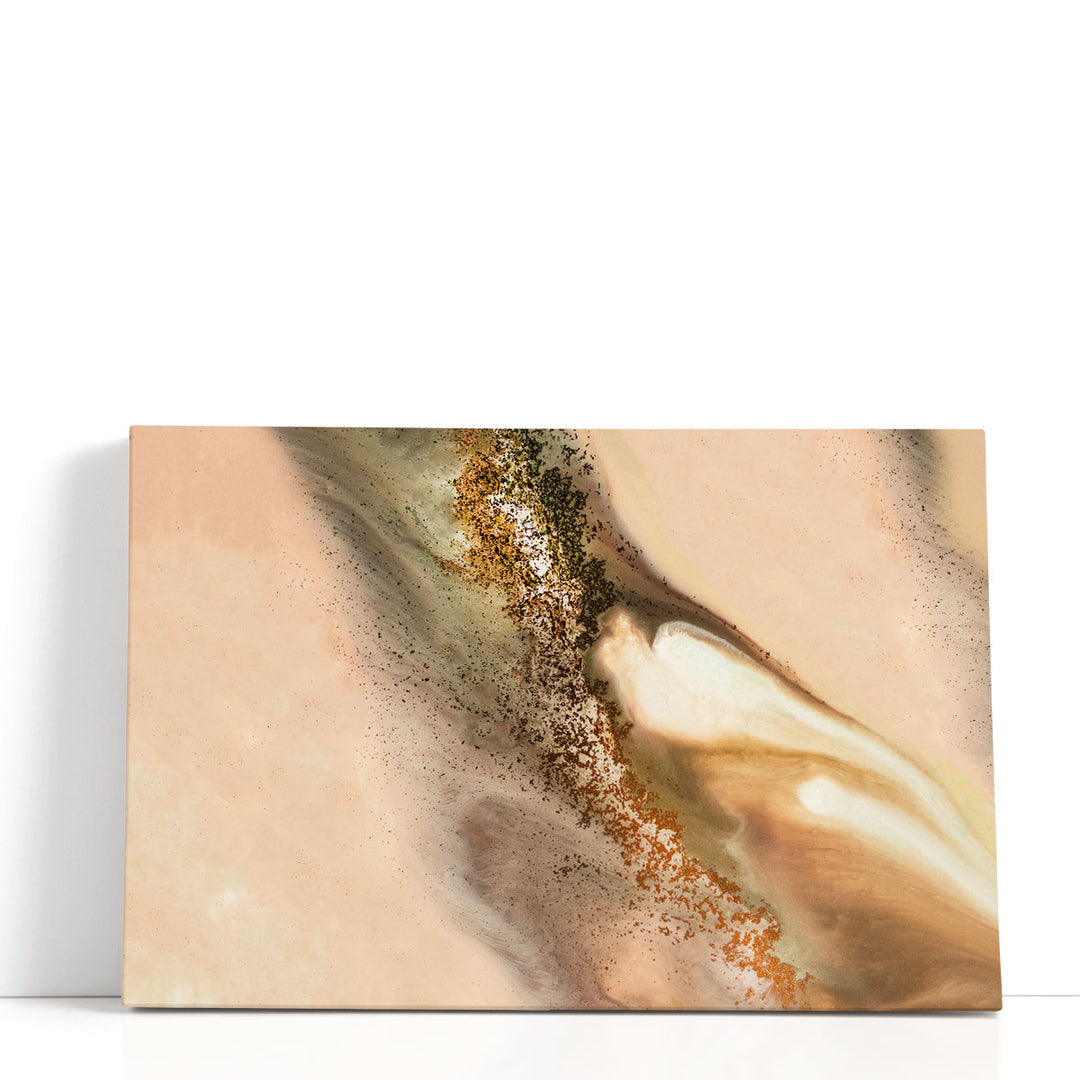 Beige abstract art with textured strokes