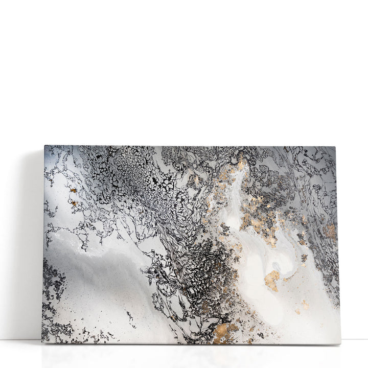 Grey abstract art with fluid structure