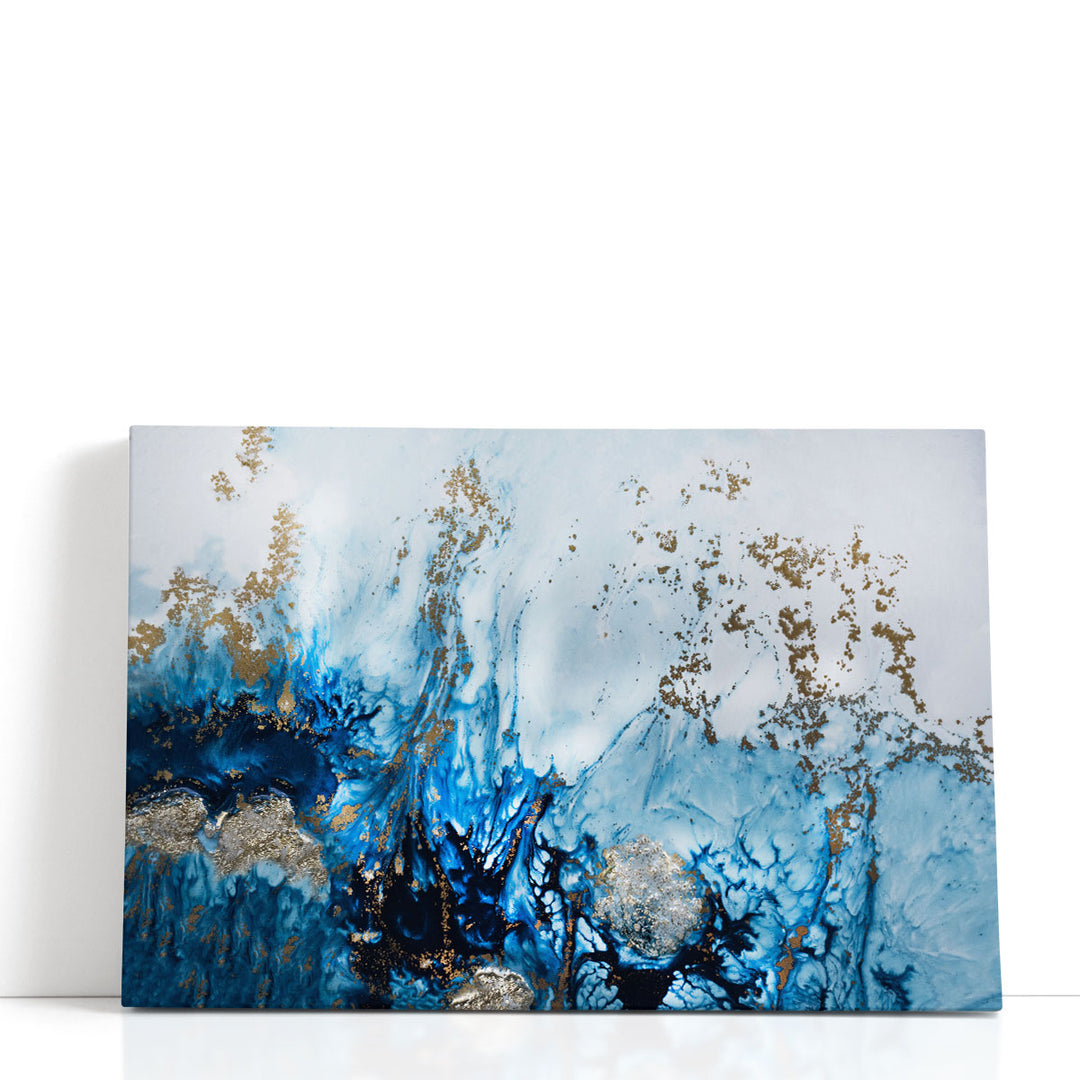 Blue abstract art with flowing textures