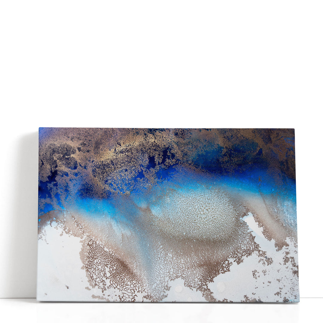 white abstract art bold blue wash