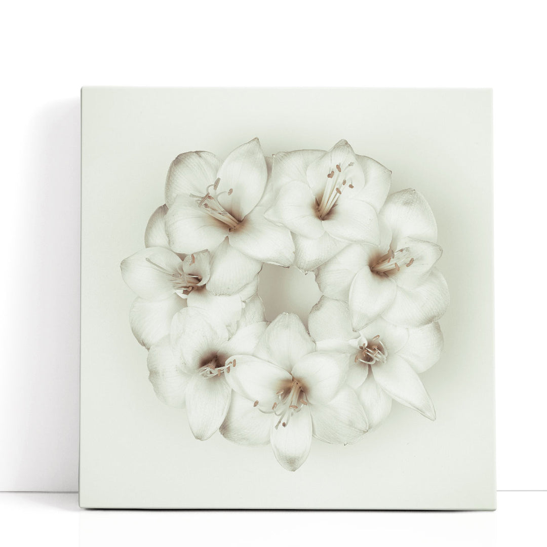 Amaryllis Flower Wreath 1 - Canvas Print Wall Art