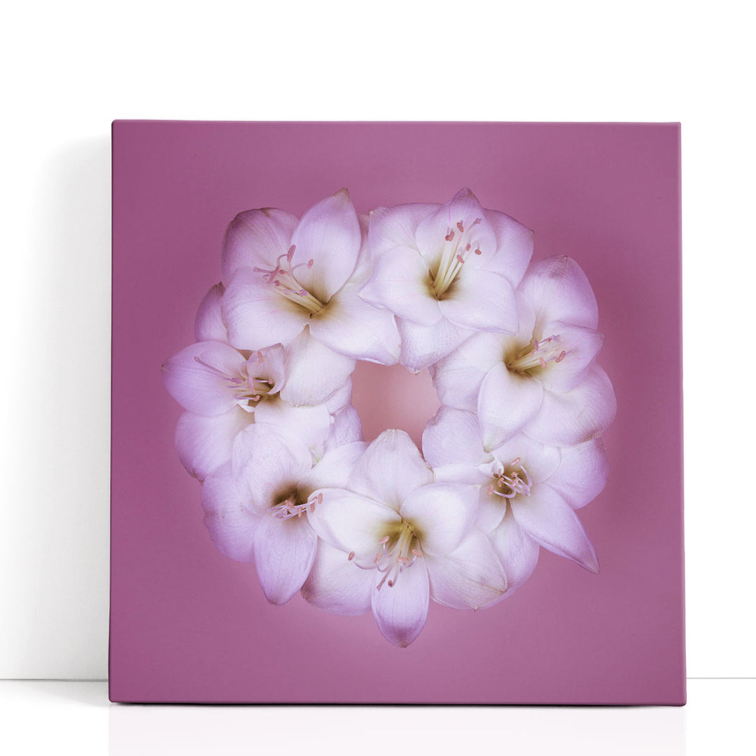 Amaryllis Flower Wreath 2 - Canvas Print Wall Art