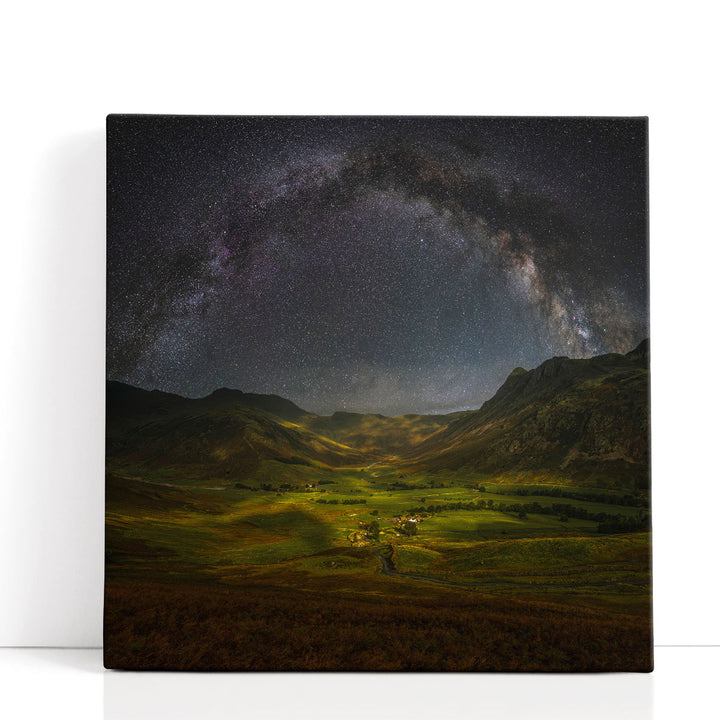 The Milky Way above Mickleden Valley, Lake District - Canvas Print Wall Art