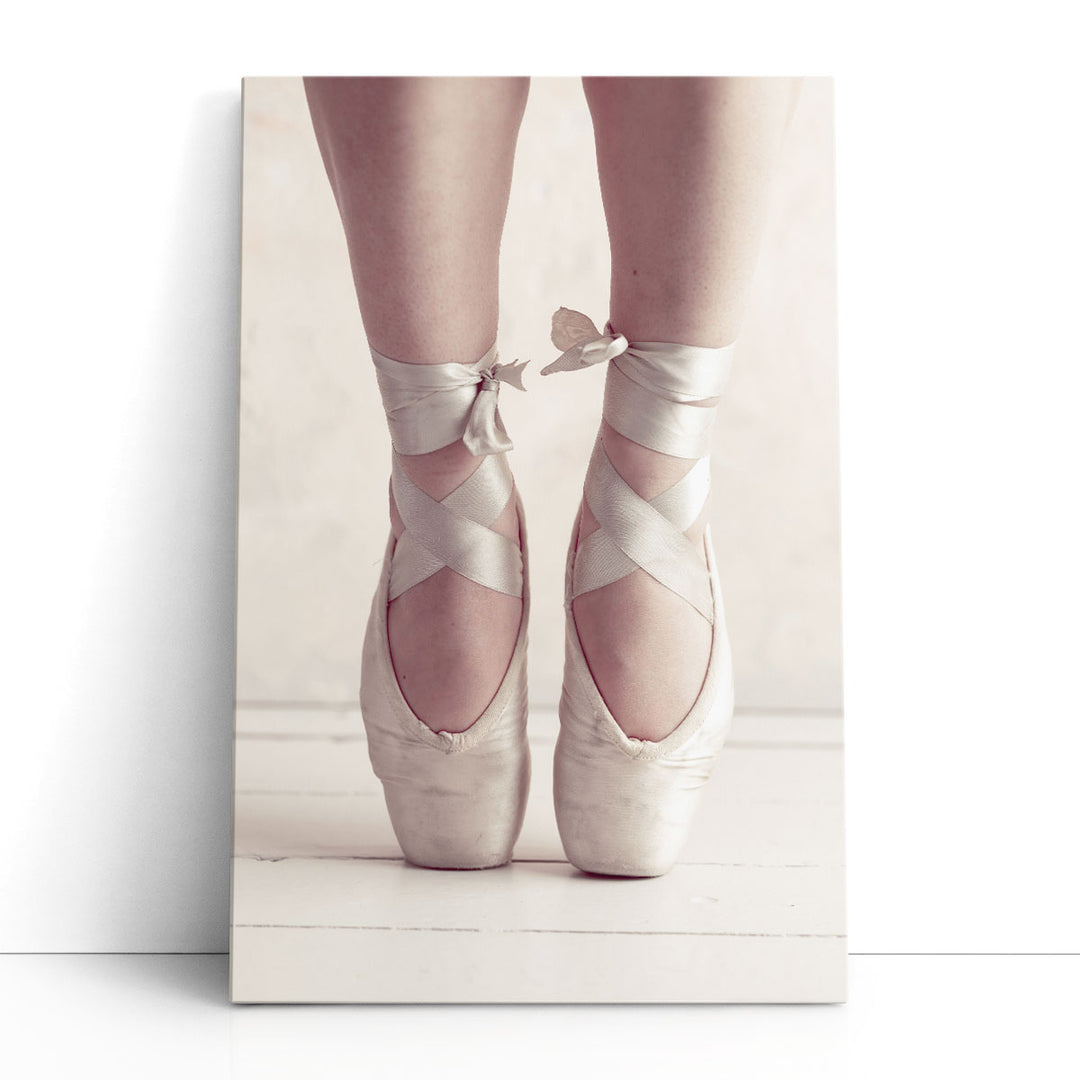 Close-up of a Ballerina Standing on Tiptoe 1 - Canvas Print Wall Art