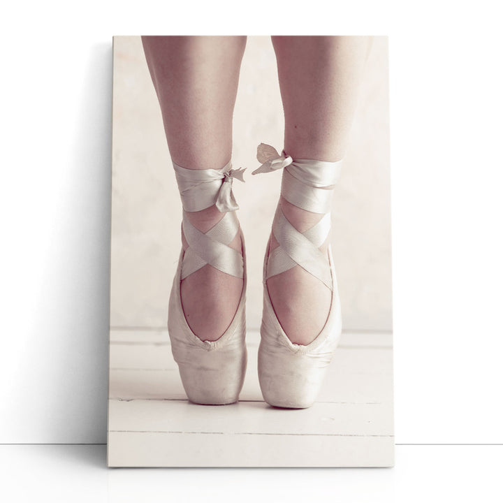 Close-up of a Ballerina Standing on Tiptoe 1 - Canvas Print Wall Art