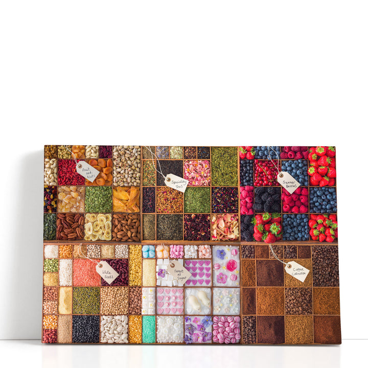 Photography Collage Canvas Prints – vibrant ingredient collage