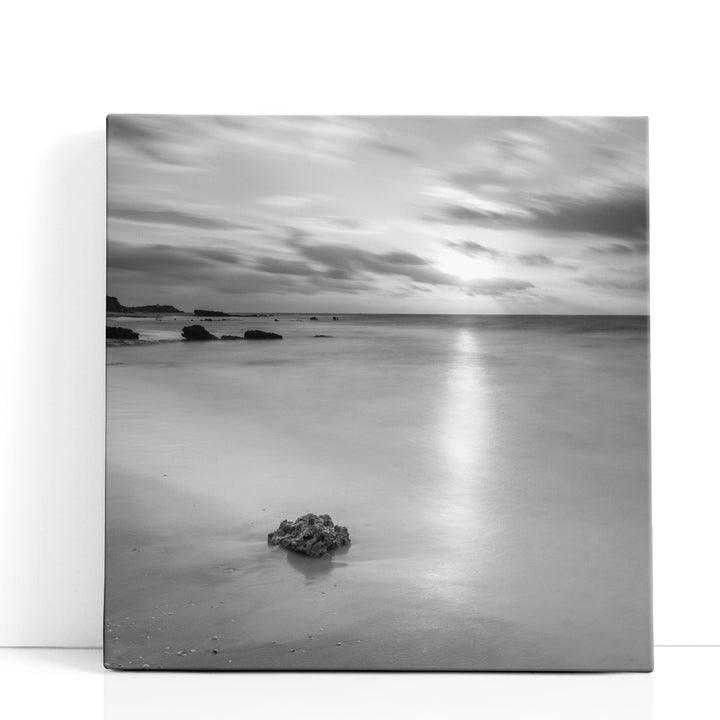 Black and White Beach - Canvas Print Wall Art