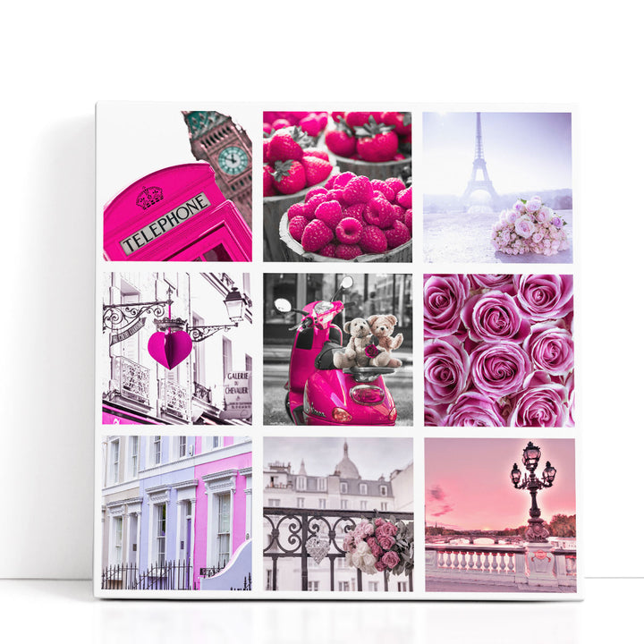Collage of Flowers, Buildings and Places - Canvas Print Wall Art