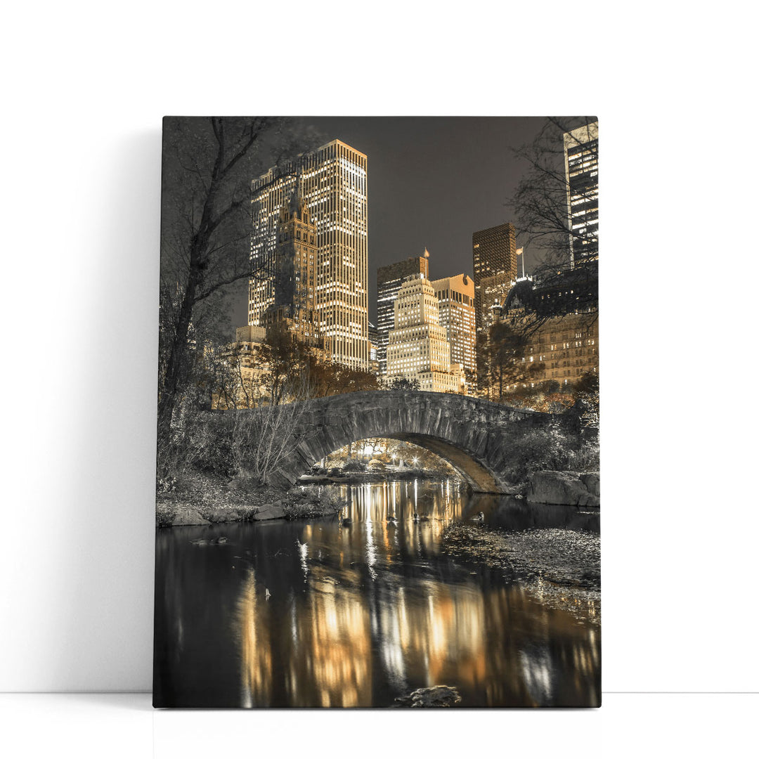 Evening View Of Central Park In New York City - Canvas Print Wall Art