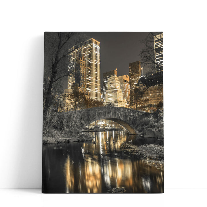 Evening View Of Central Park In New York City - Canvas Print Wall Art