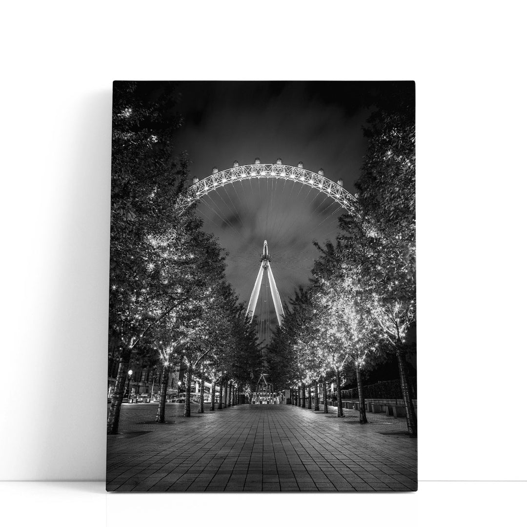 London Eye Black And White - Canvas Print Wall Art