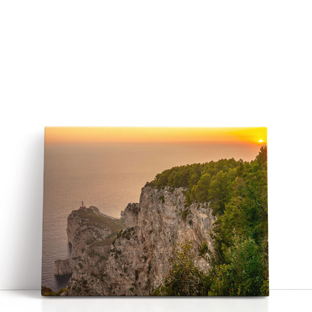 Beautiful Sunset From Capri Island Italy - Canvas Print Wall Art