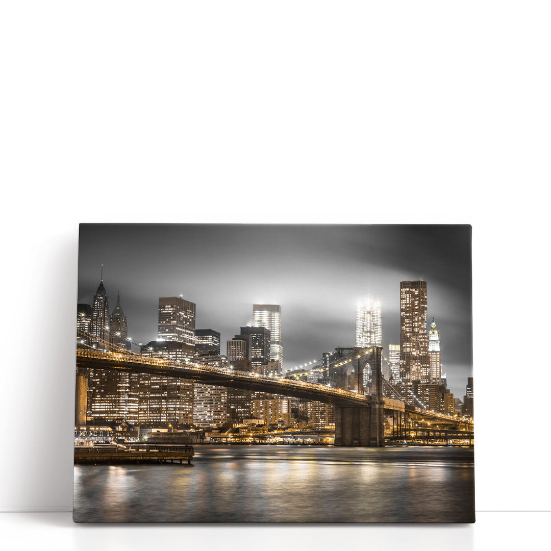 Brooklyn Bridge In Evening, New York - Canvas Print Wall Art