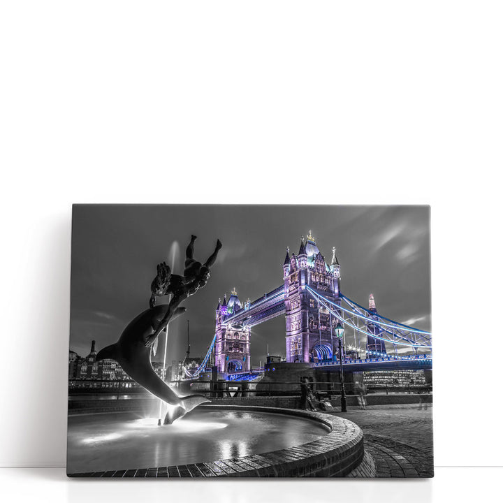 Fountain Next To Tower Bridge, London - Canvas Print Wall Art