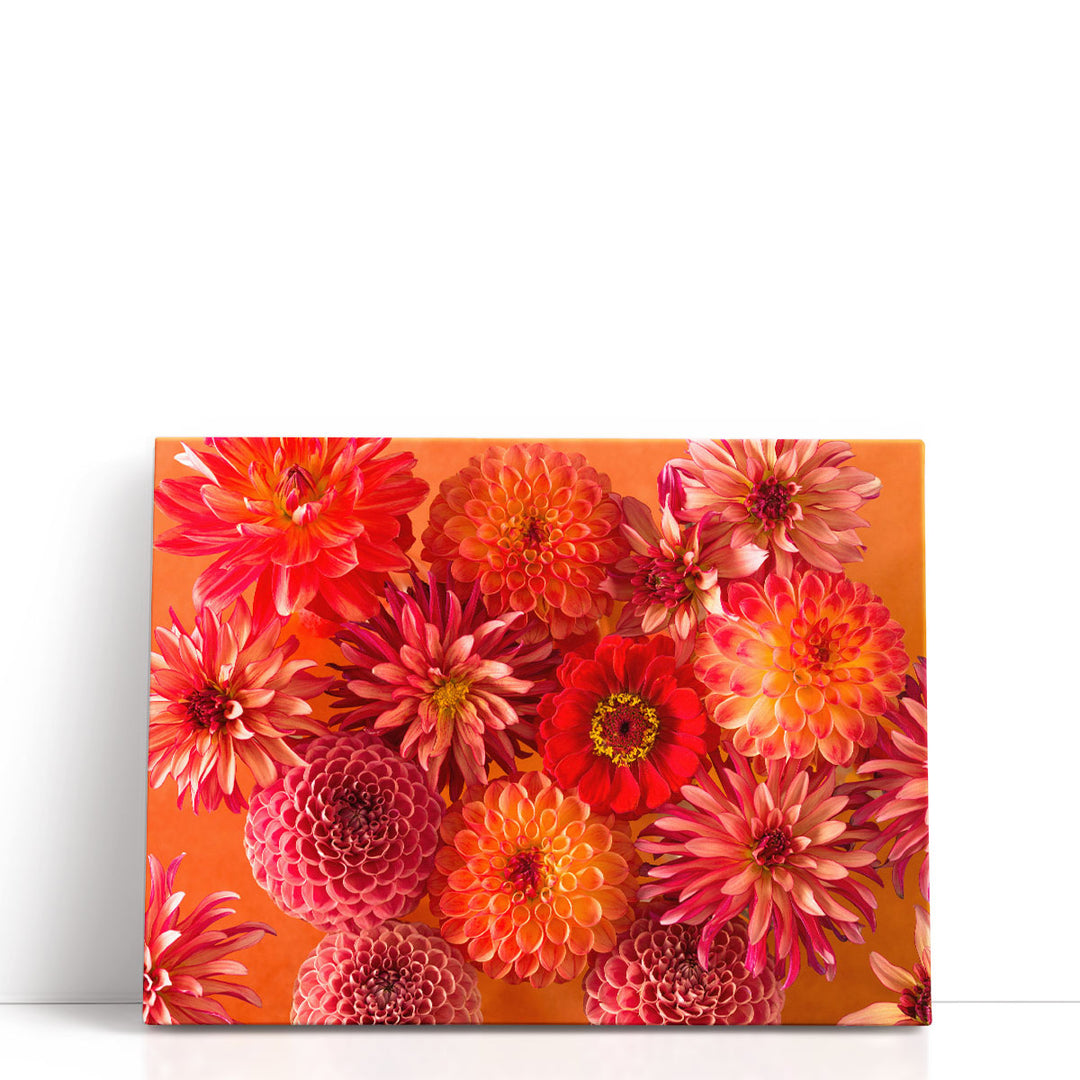 Full Frame Of Mixed Flowers 1 - Canvas Print Wall Art