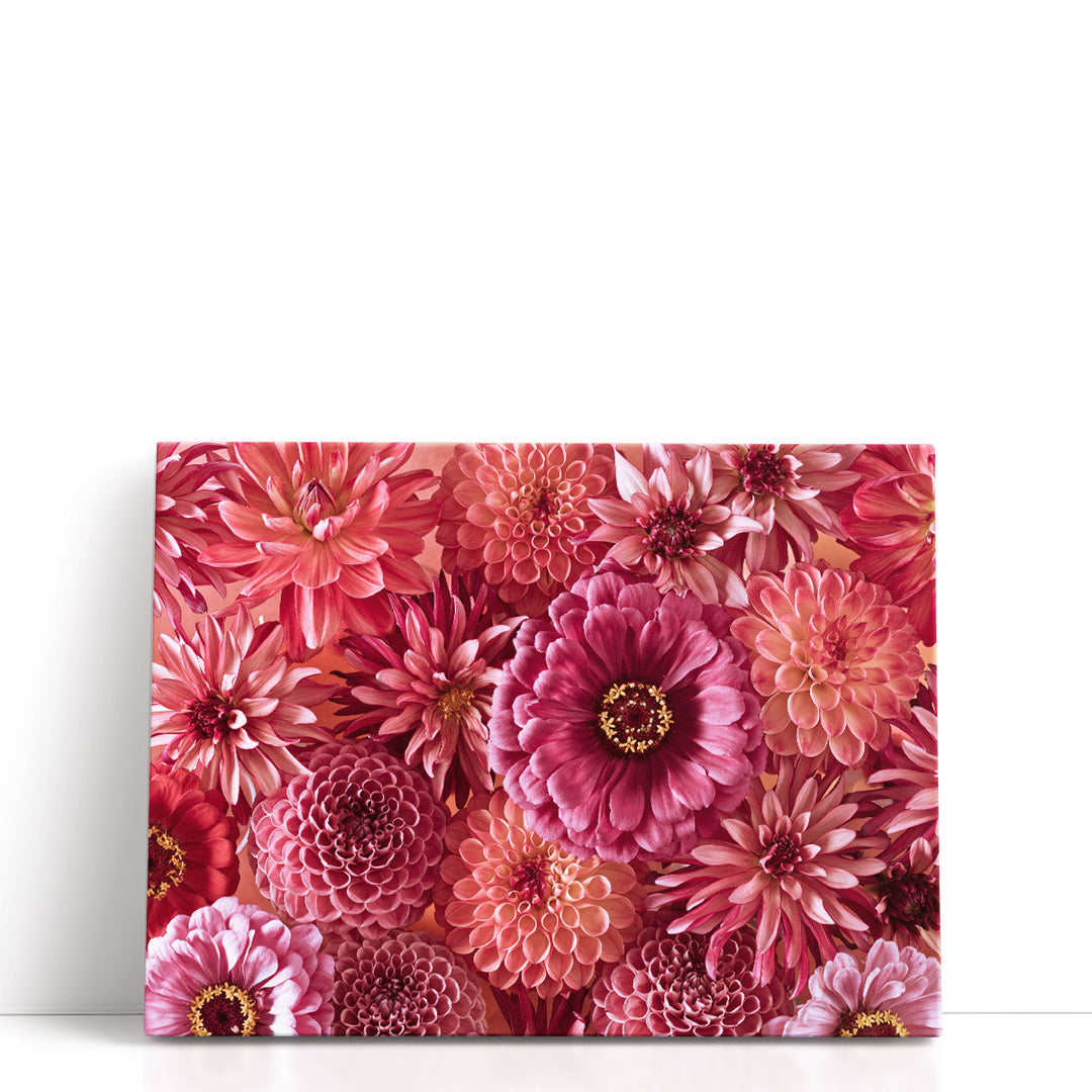 Full Frame Of Mixed Flowers 2 - Canvas Print Wall Art