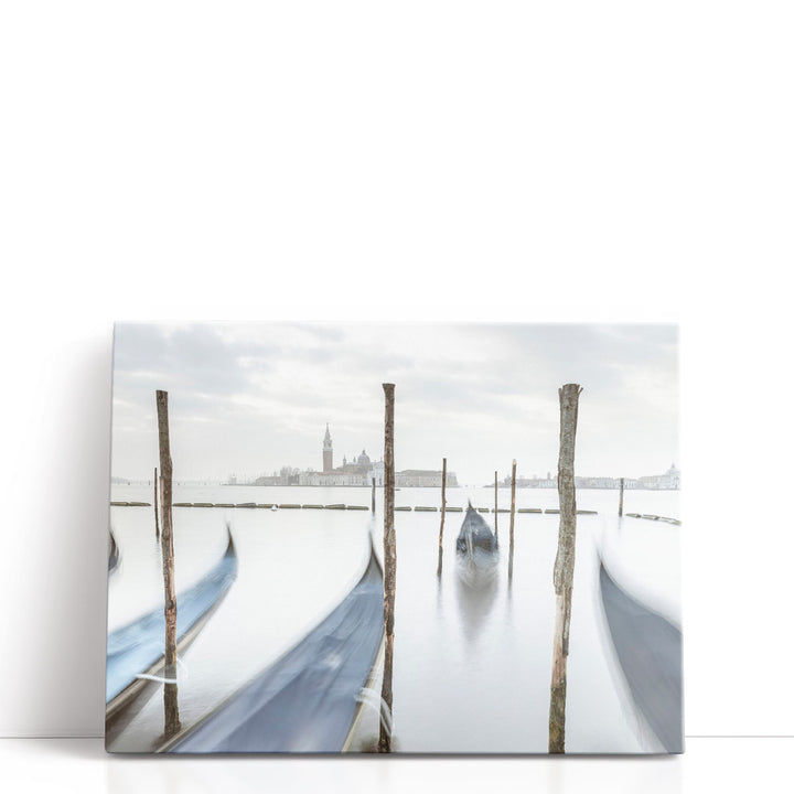 Gondolas In Lagoon, Venice, Italy - Canvas Print Wall Art