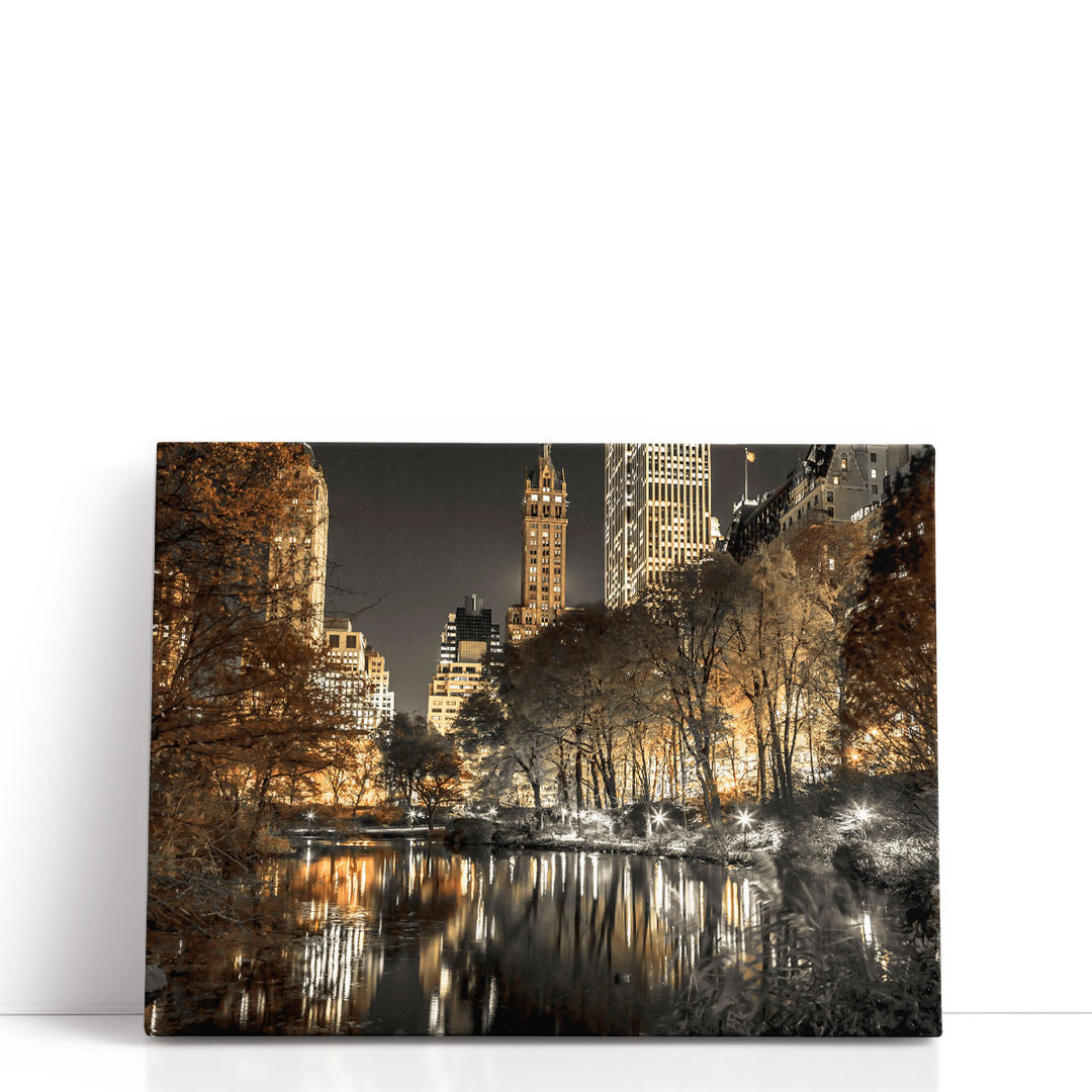 Evening View Of Central Park In New York City 1 - Canvas Print Wall Art
