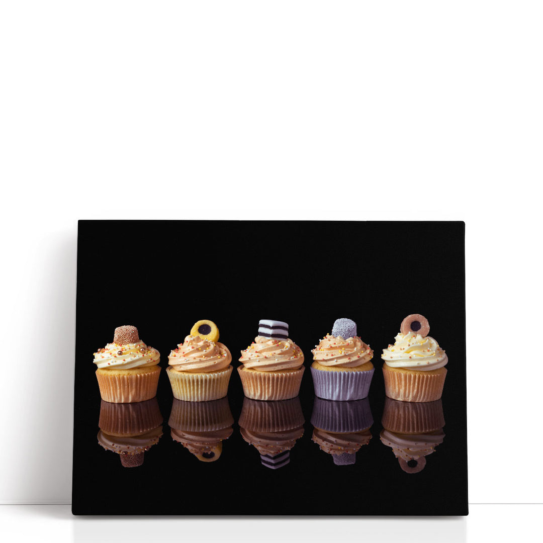 Dessert Kitchen Canvas Art sleek cupcake display