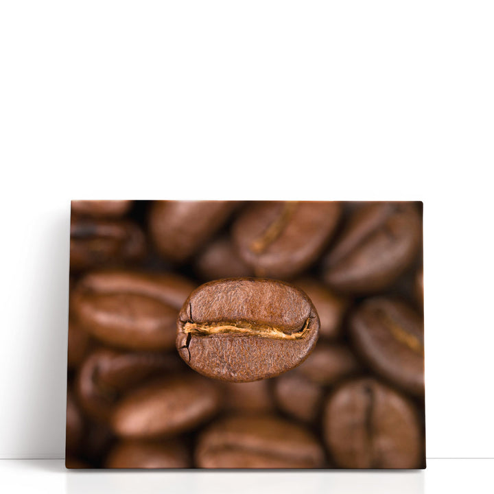 coffee canvas art – scattered coffee beans close-up