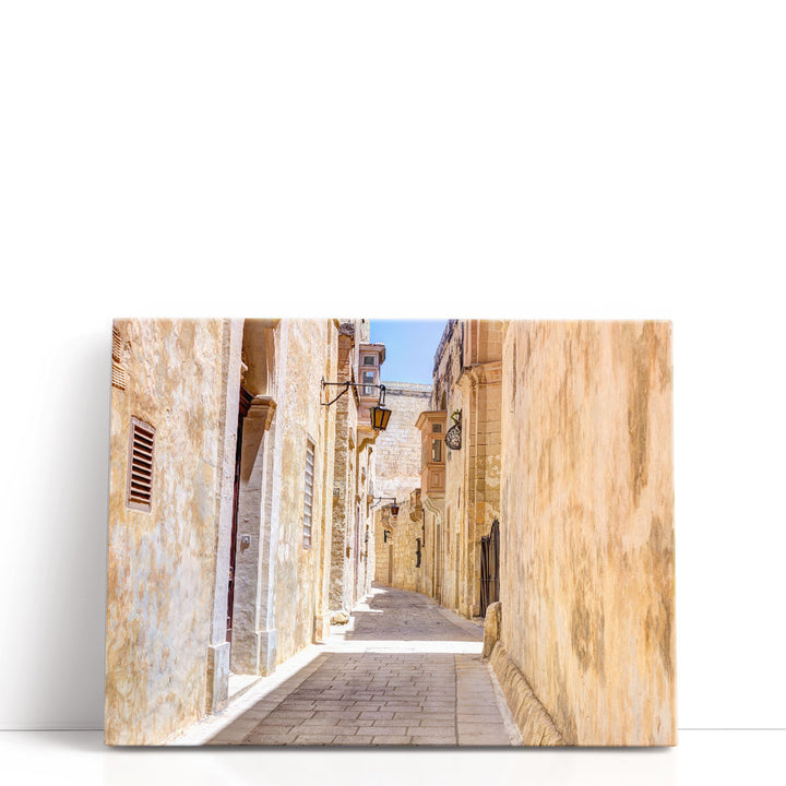 Narrow Street of Mdina city, Malta - Canvas Print Wall Art