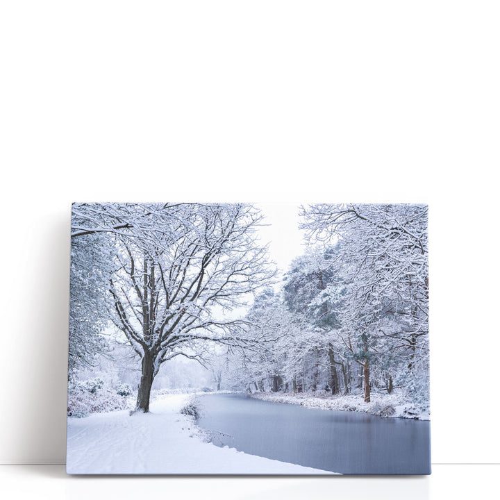 Canal on a Snowy Day - Canvas Print Wall Art