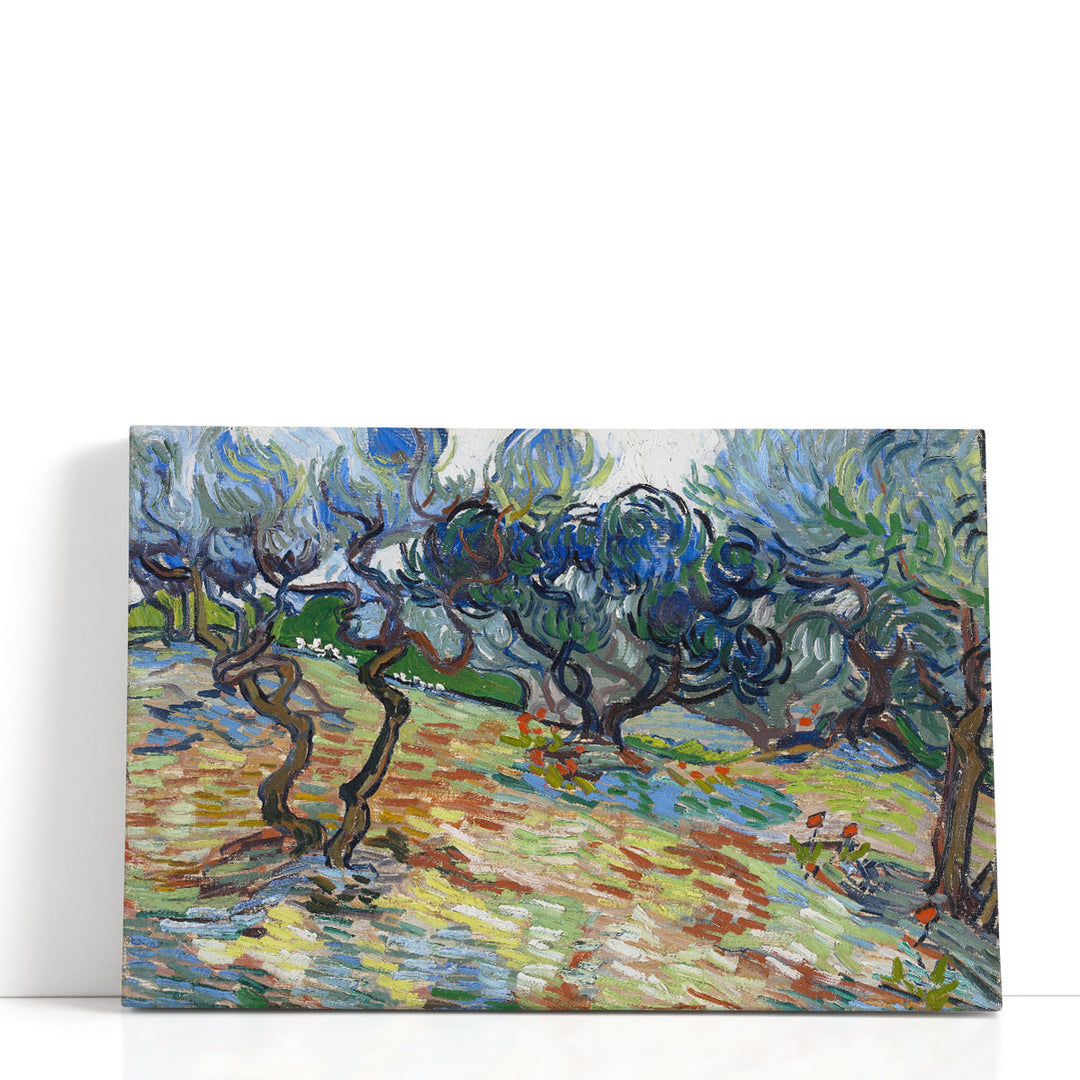 Olive tree canvas art with abstract landscape
