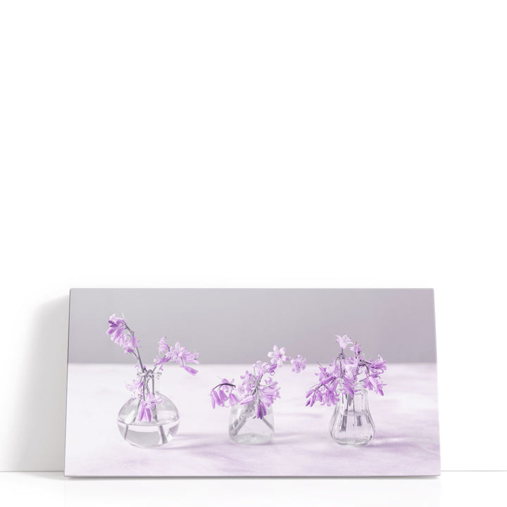 Bluebells in Glass Bottles II - Canvas Print Wall Art