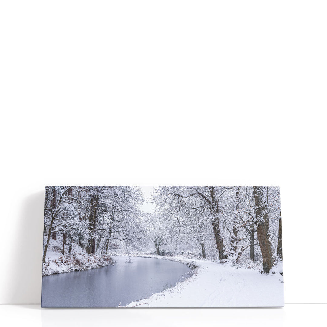 Snowy forest canvas art with winter landscape