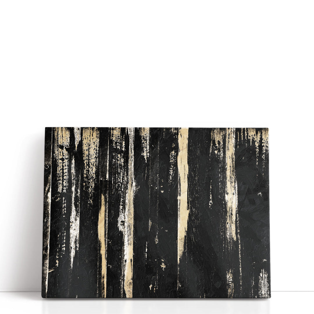 Gold Streaks Black and White - Canvas Print Wall Art