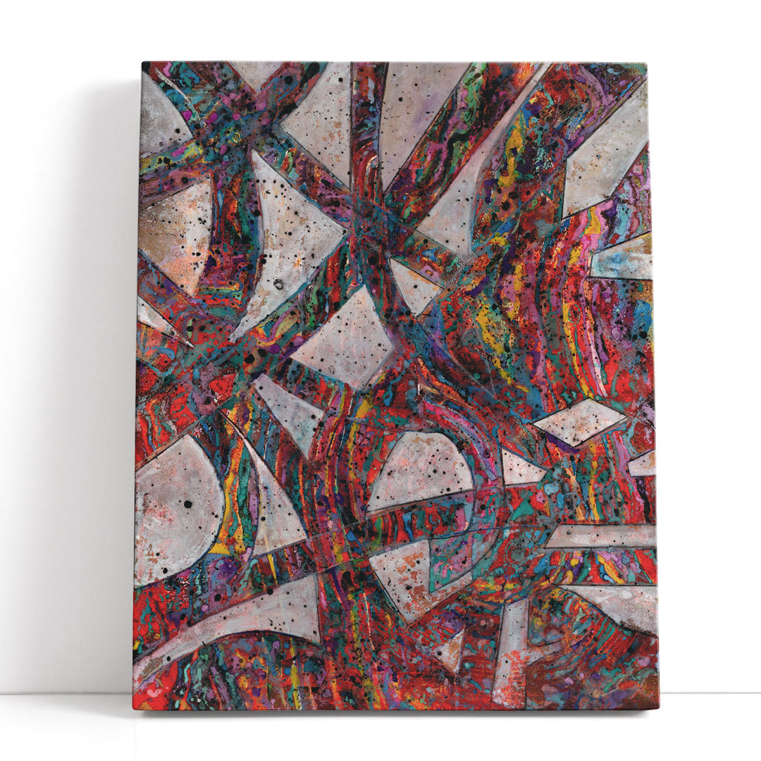 Paint Splattered Roads - Canvas Print Wall Art