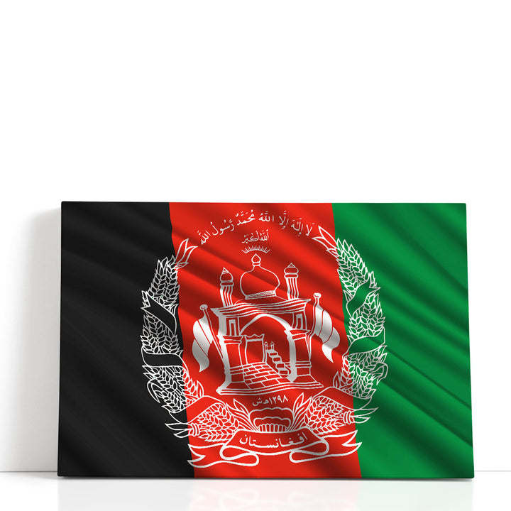 Afghanistan Flag Waving - Canvas Print Wall Art