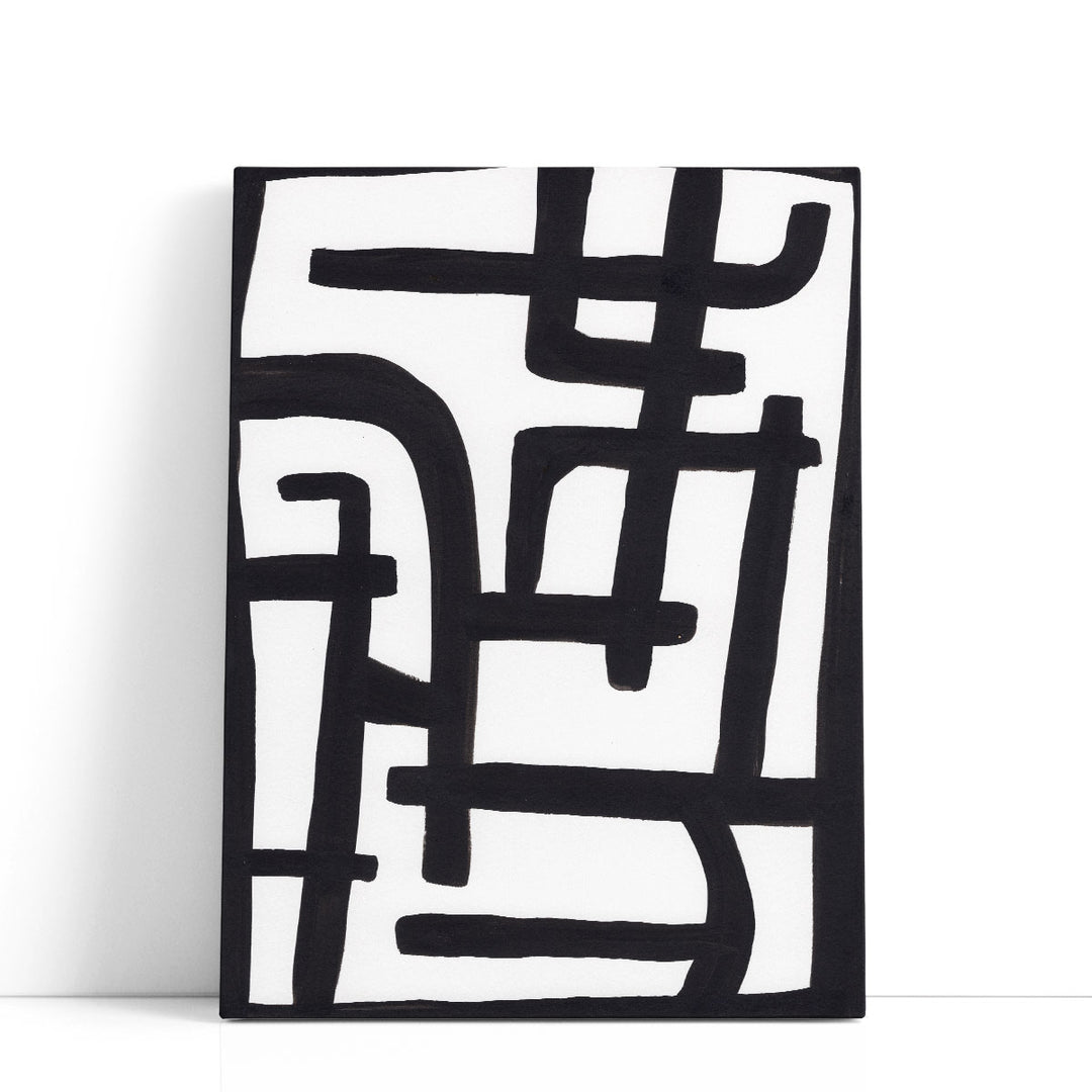 Abstract 1 Black and White - Canvas Print Wall Art