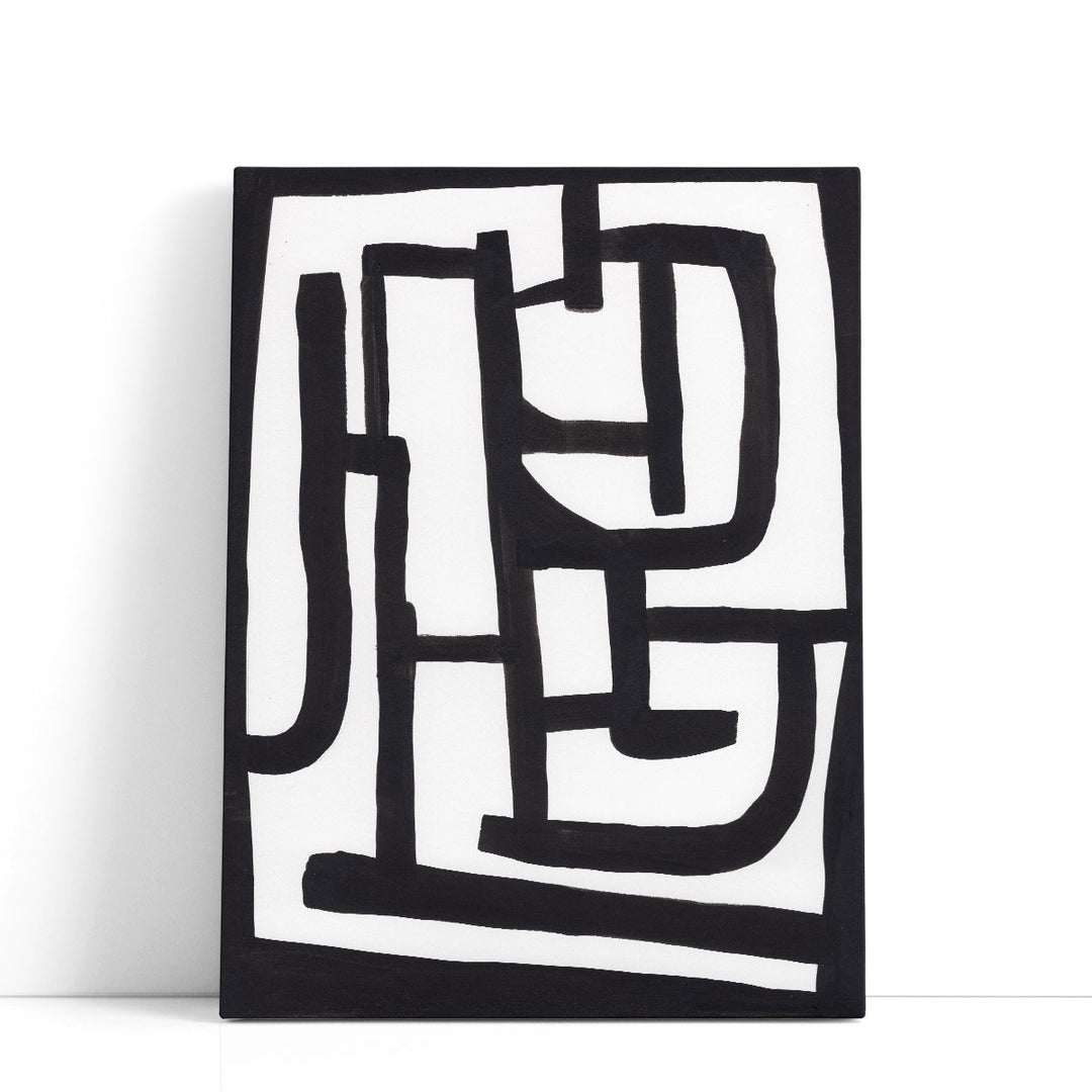 Abstract 2 Black and White - Canvas Print Wall Art