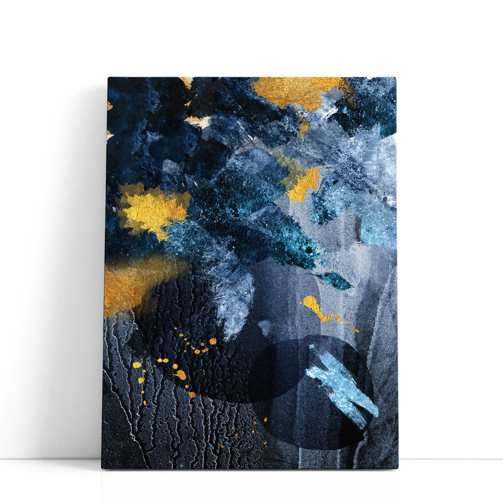 Abstract Blue and Gold - Canvas Print Wall Art