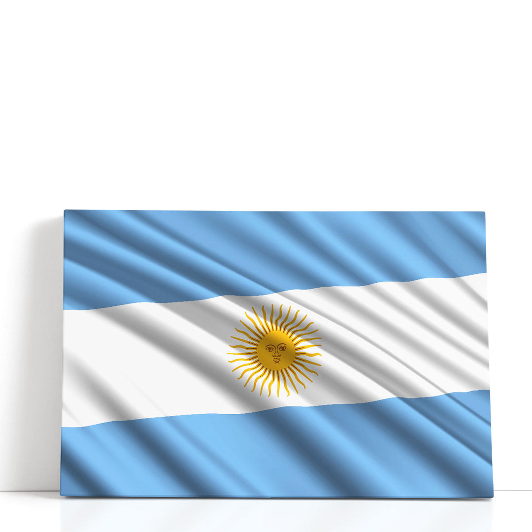 Argentina Flag Waving - Canvas Print Wall Art