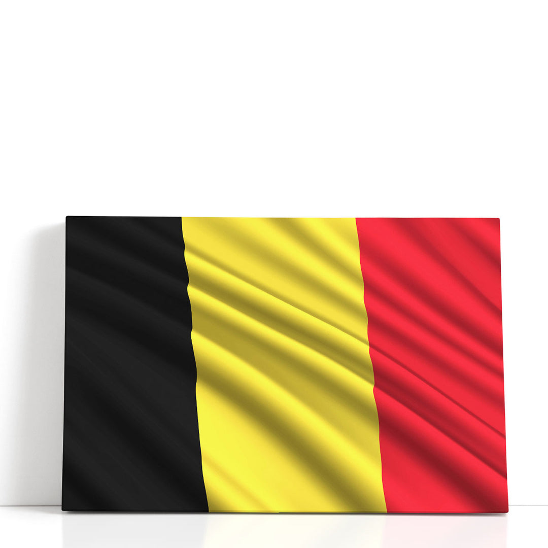 Belgium Flag Waving - Canvas Print Wall Art