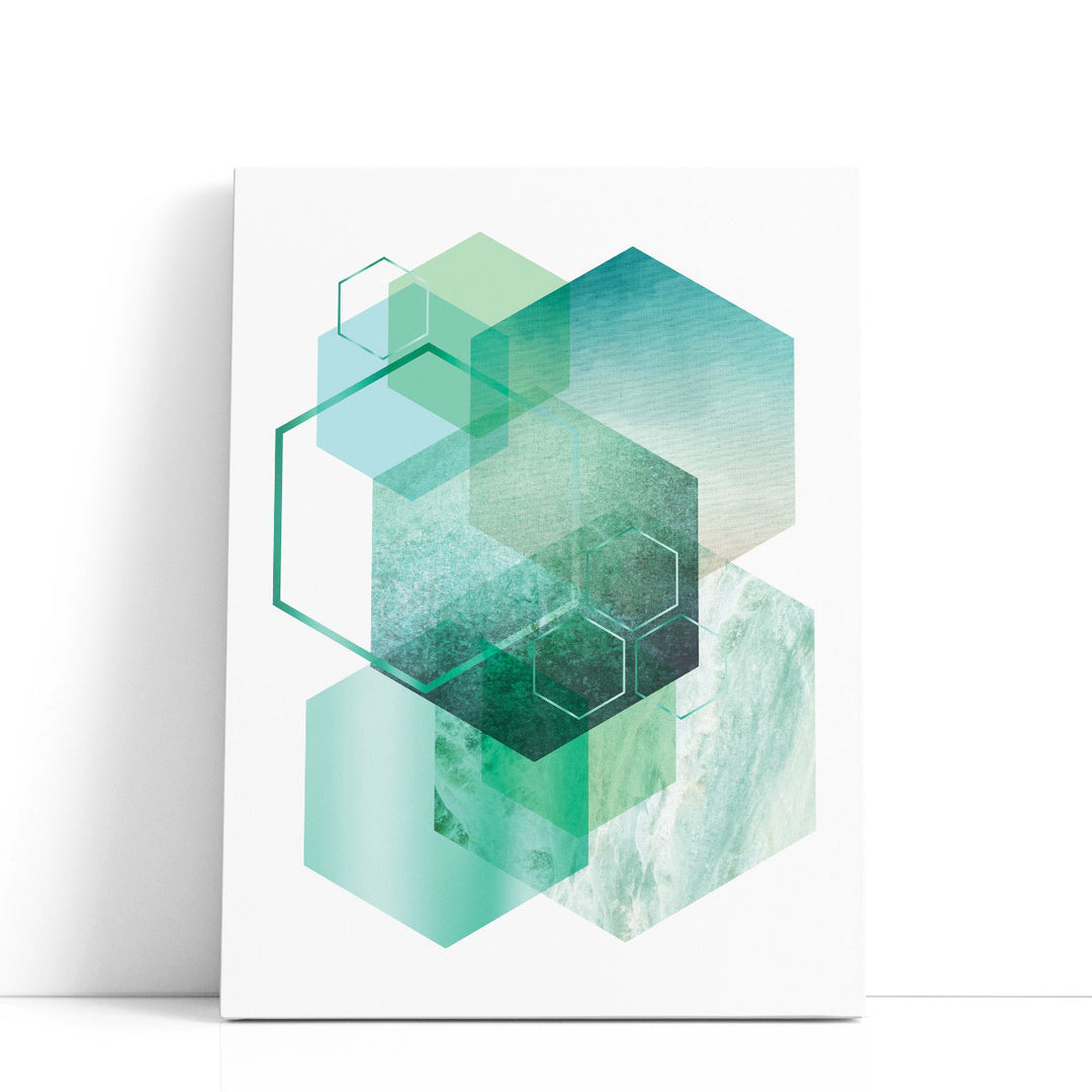 Geometric Minimalist Seafoam 1 - Canvas Print Wall Art