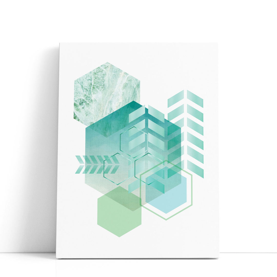 Geometric Minimalist Seafoam 2 - Canvas Print Wall Art