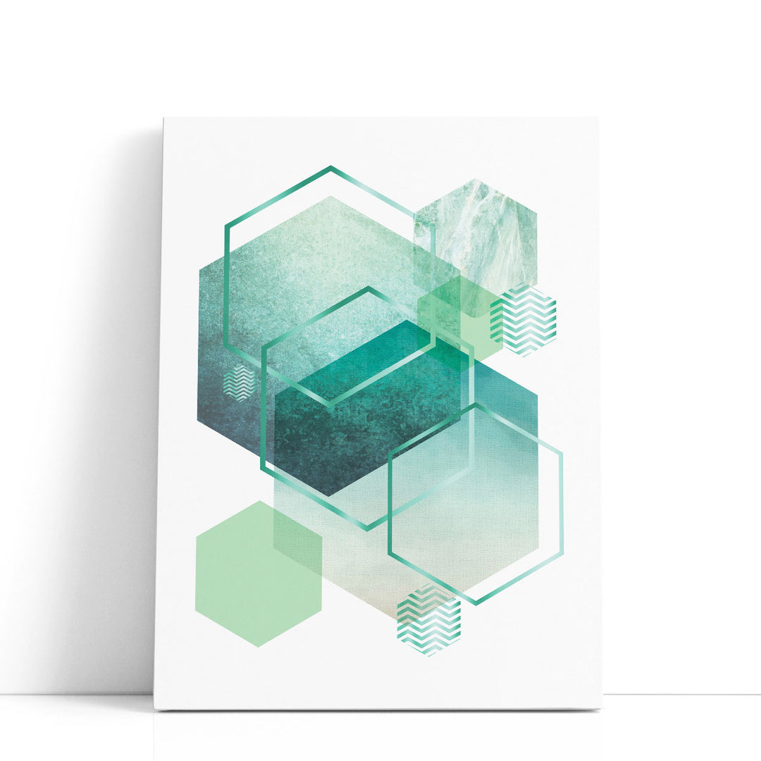 Geometric Minimalist Seafoam 3 - Canvas Print Wall Art