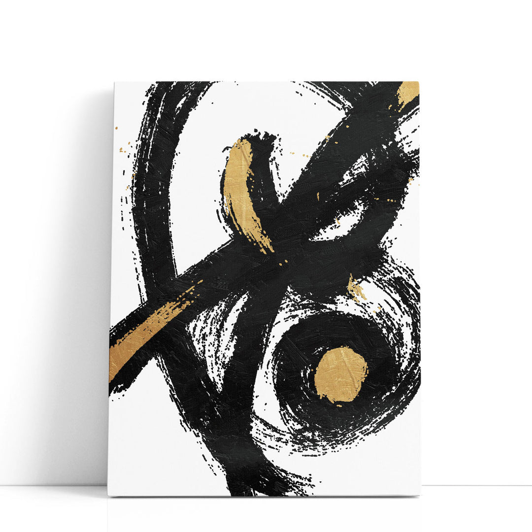 Jaidens Swirl Black and White - Canvas Print Wall Art