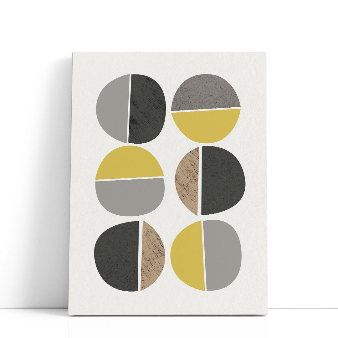 Mid Century Abstract Circles - Canvas Print Wall Art