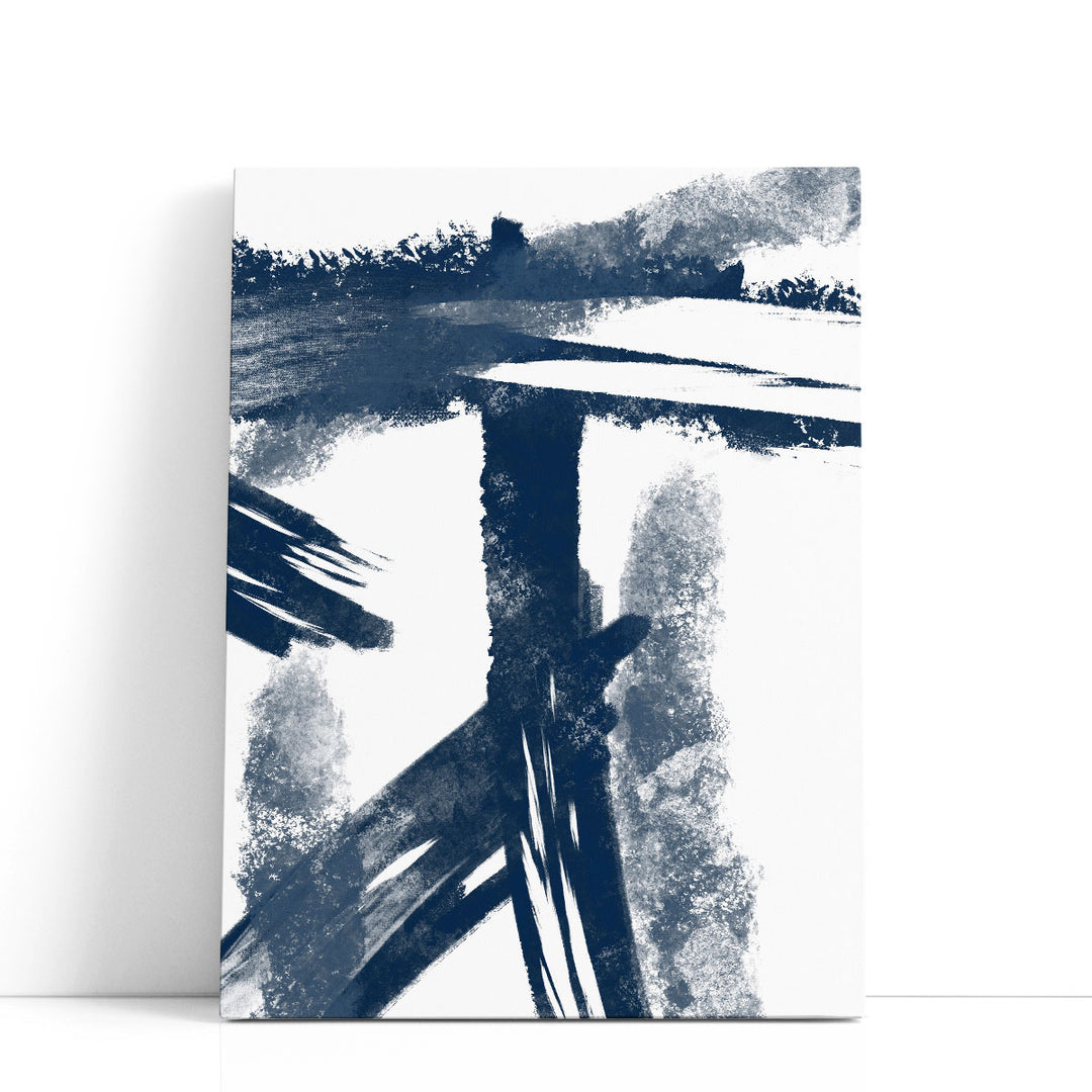 Navy Striking Seams 1 - Canvas Print Wall Art