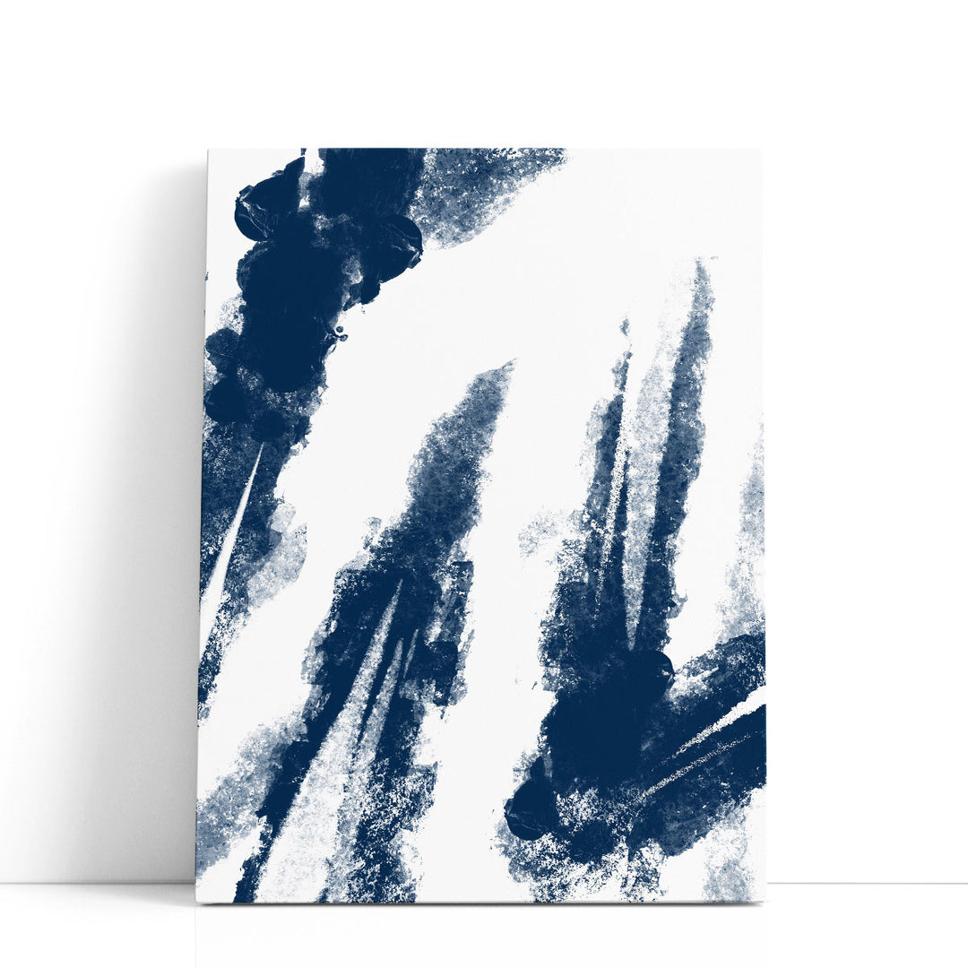 Navy Striking Seams 2 - Canvas Print Wall Art