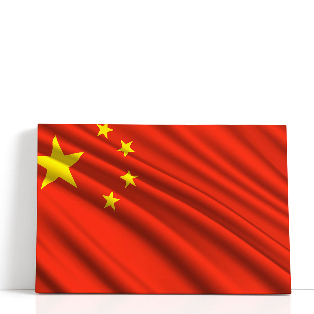 China Flag Waving - Canvas Print Wall Art