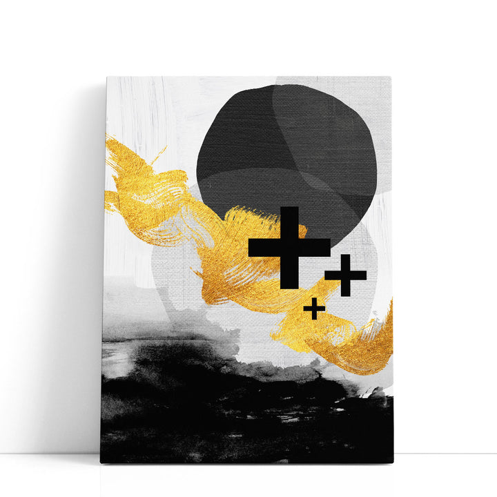 Scandi Black White Gold - Canvas Print Wall Art