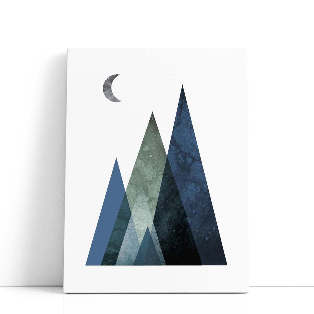 Scandi Blue Hunter Mountains 1 - Canvas Print Wall Art